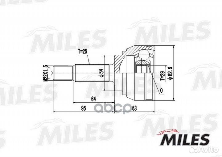 ШРУС mitsubishi carisma 1.6-1.9TD 96-06 нар. miles