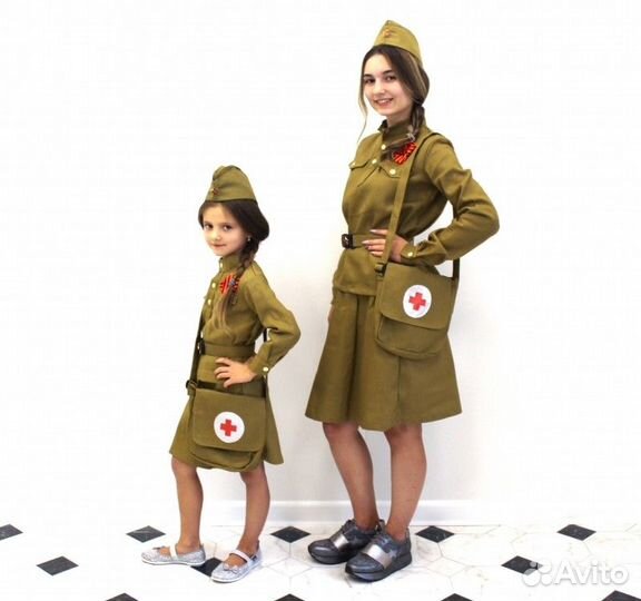 Детский костюм санитарки, солдата и солдатки