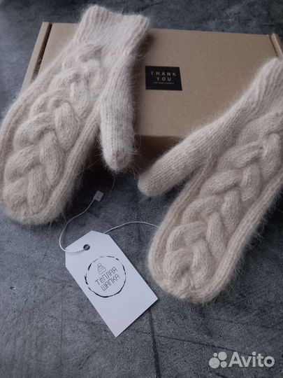 Варежки из пуха норки