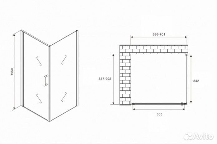 Душевой уголок Abber Sonnenstrand AG04070M-S90M 70x90