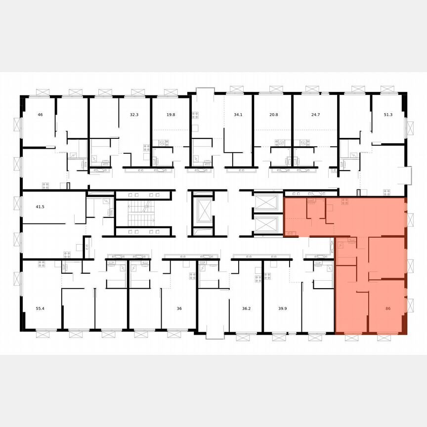 3-к. квартира, 86 м², 15/25 эт.