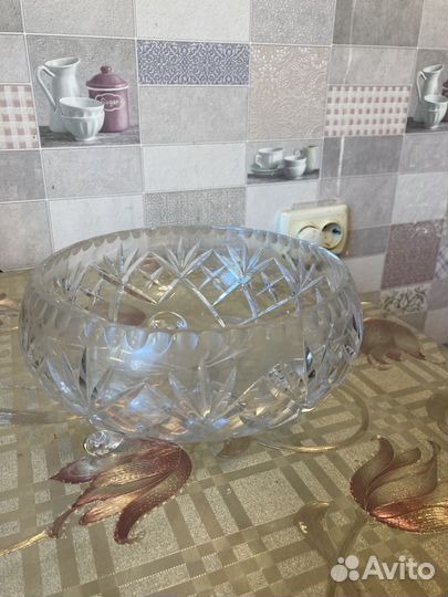 Хрустальная фруктовница СССР