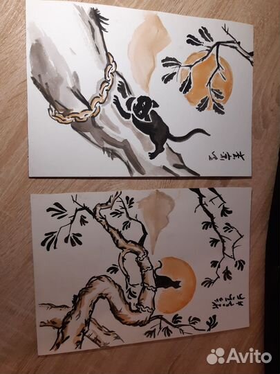 Рисунки у Лукоморья в японском стиле