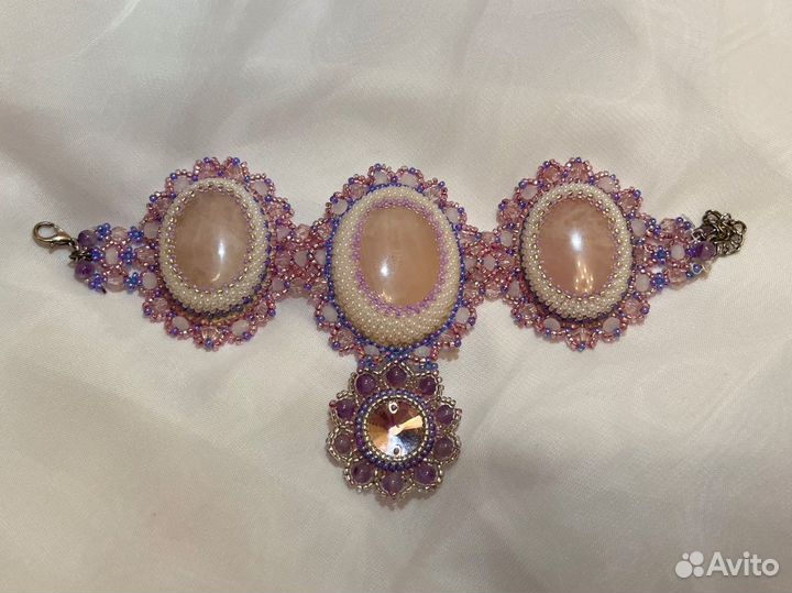 Браслет Розовый Кварц