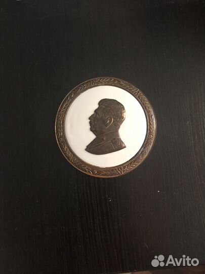 Сталин. Авторское панно. Бронза. Эмаль. Барельеф