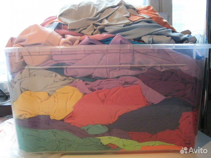 Ткань трикотаж масло, лоскут разного цвета и длины