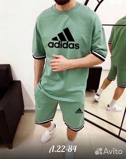 Спортивный костюм мужской Адидас шорты и футболка