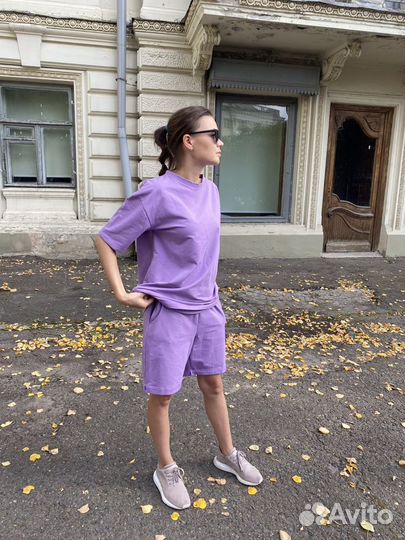 Летний костюм с шортами из хлопка