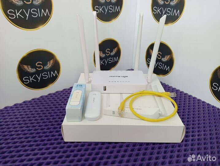 Комплект для интернета модем ZTE/ роутер ZBT