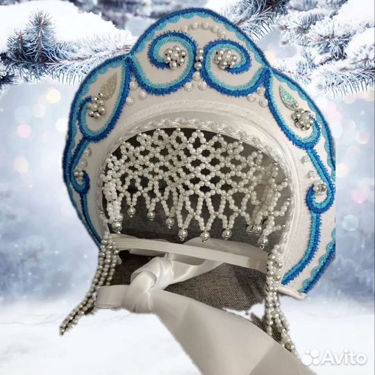 Кокошник снегурочки корона новогодняя детская