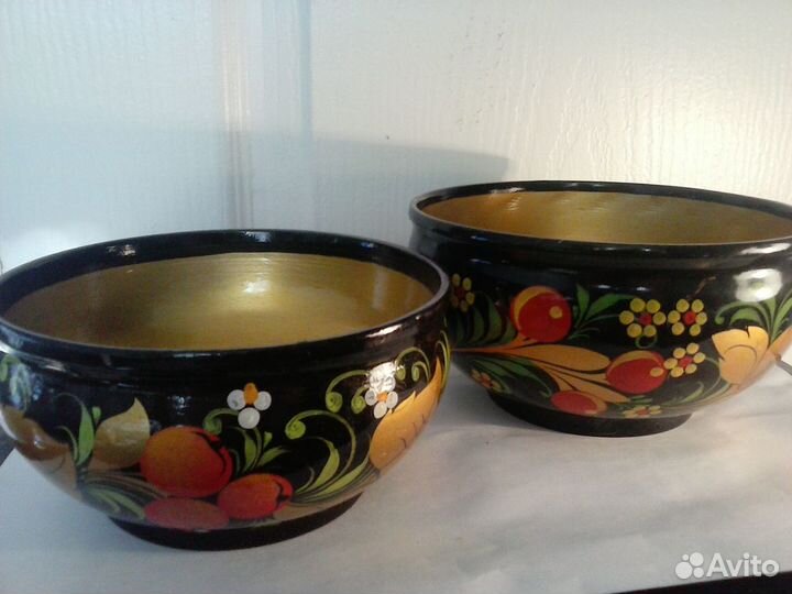 Деревянная расписная посуда(хохлома)