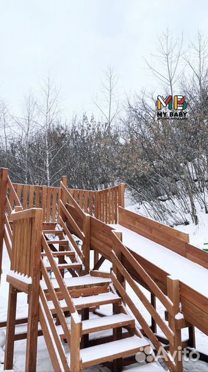 Зимняя деревянная горка Snow Fox, скат 5,9 m