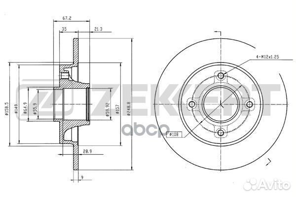 Диск торм. зад. Citroen C4 04- Peugeot 307 00