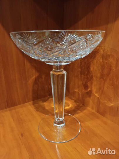 Ваза для фруктов на ножке хрусталь