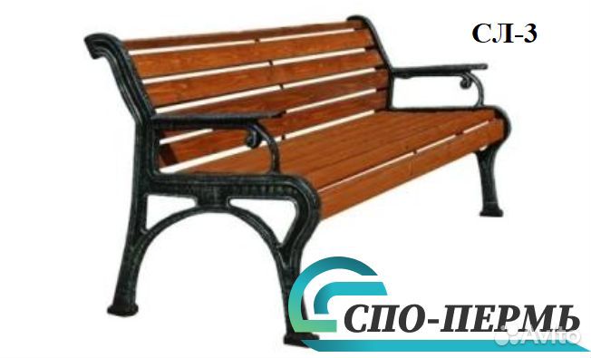 Скамейка парковая чугунная Сл-1 (Скамейки / урны)