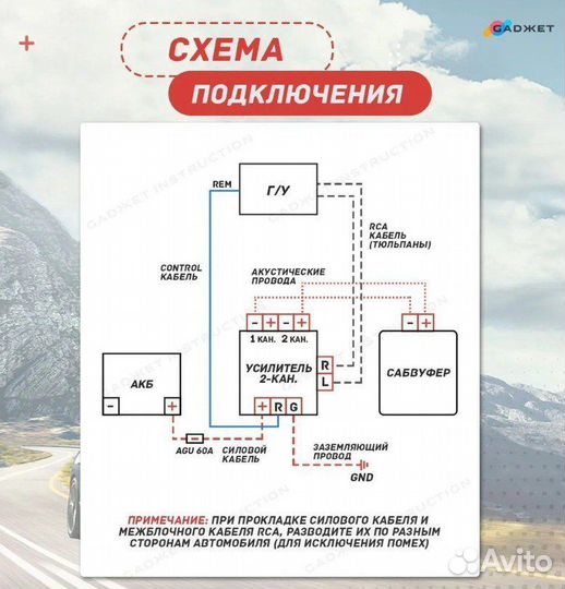 Провода для подключения сабвуфера и усилителя