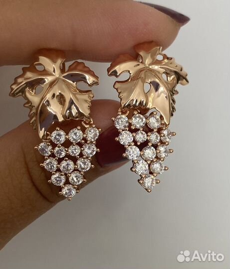 Серьги позолота