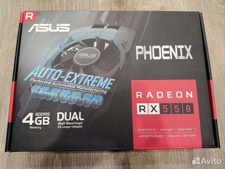 Видеокарта rx550 asus 4gb
