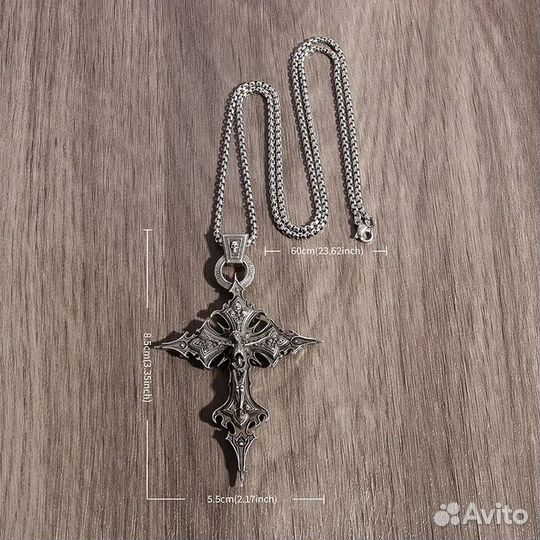 Готический крест opium chrome hearts type цепочка