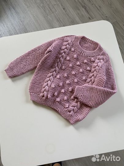 Свитер детский для девочки на 104-110см/вязаный