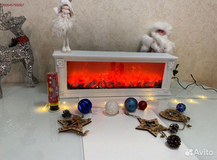 Декоративный камин настольный белый