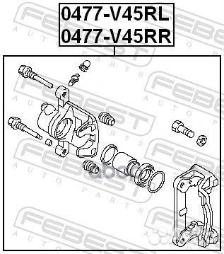 Суппорт тормозной 0477-V45RL 0477V45RL Febest