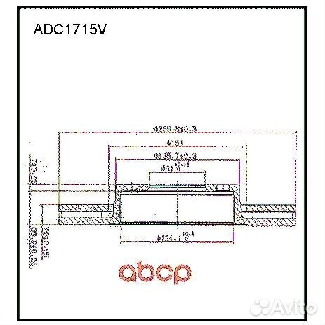 Диск тормозной передний Allied Nippon ADC1715V