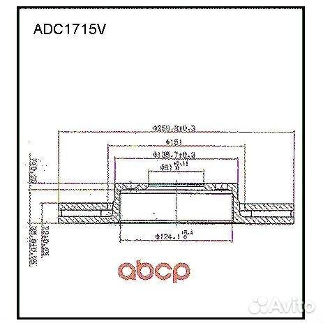 Диск тормозной передний Allied Nippon ADC1715V