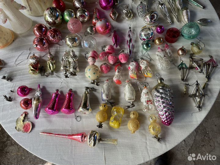 Дед мороз, снегурочка СССР, елочные игрушки