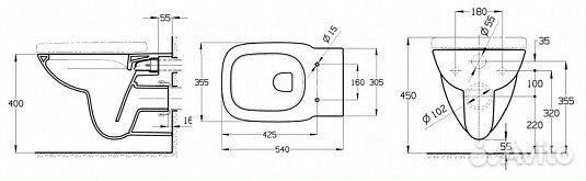 Унитаз подвесной Roca Debba square 34699L00Y