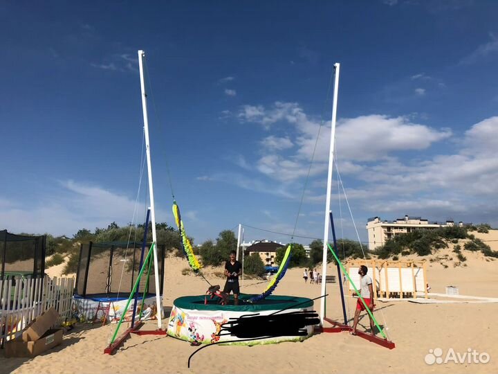 Одинарный батут кенгуру тарзанка и большие батуты