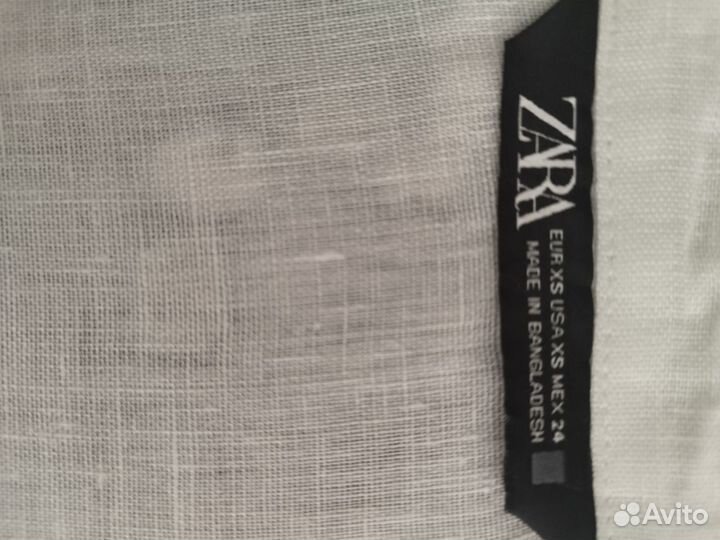 Блузка белая zara р S лён