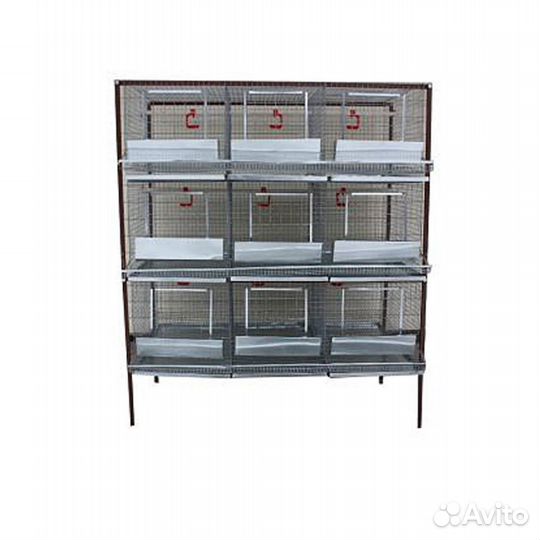 Клетка для кур до 72 голов 3-х ярусная на каркасе