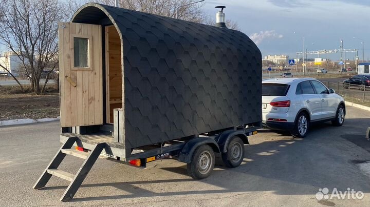 Баня бочка на колесах