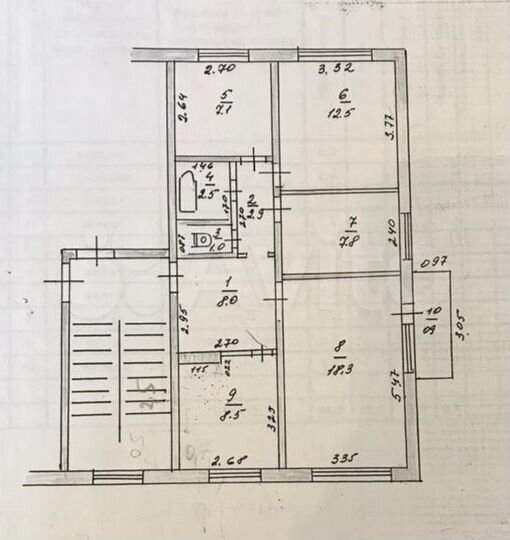 4-к. квартира, 69,5 м², 5/5 эт.