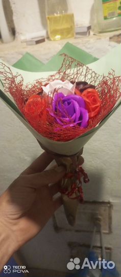 Букет роз из мыла