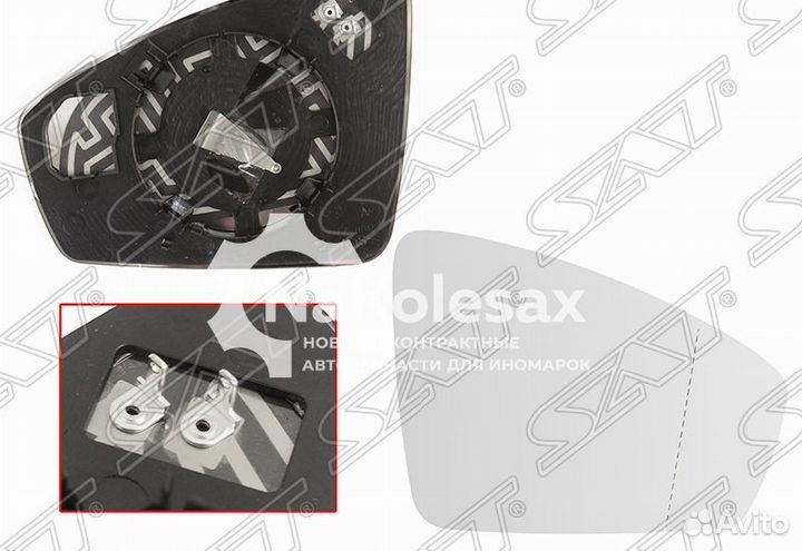 Полотно зеркала VW tiguan 16- RH асферическое с обогревом