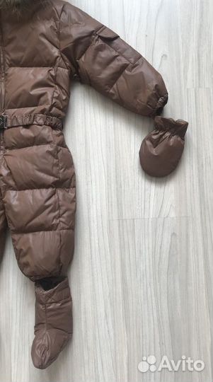 Комбинезон Moncler пуховой коричневый (80, 98)