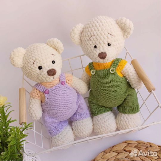 Вязаная игрушка мишка