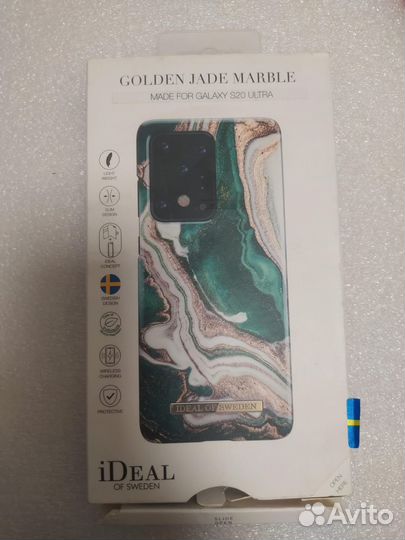 Чехол iDeal для Galaxy S20 Ultra, Golden Jade Marb