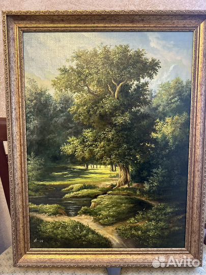 Картина маслом на холсте зимний пейзаж