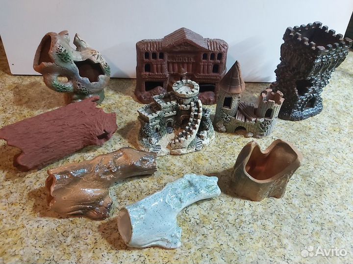 Аквариумные домики (гроты) для рыбок