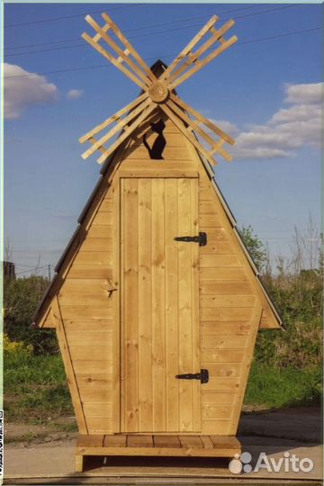 Дачный туалет деревянный прямоугольник елщ 826