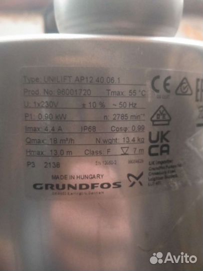Дренажный насос grundfos Unilift AP 12.40.06.1
