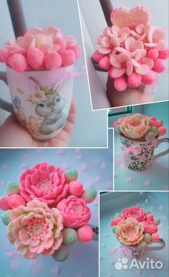 Шоколадный подарок цветы в кружке