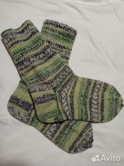 Шерстяные вязаные размер 36-38 ручной работы носки