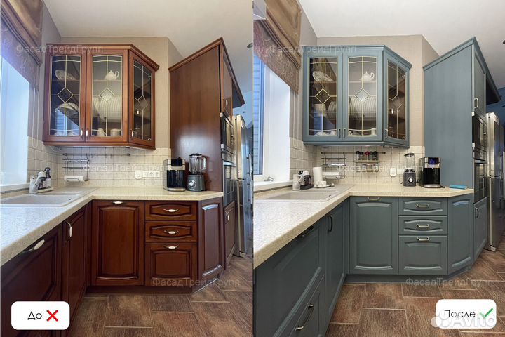 Перекраска / реставрация кухонных фасадов