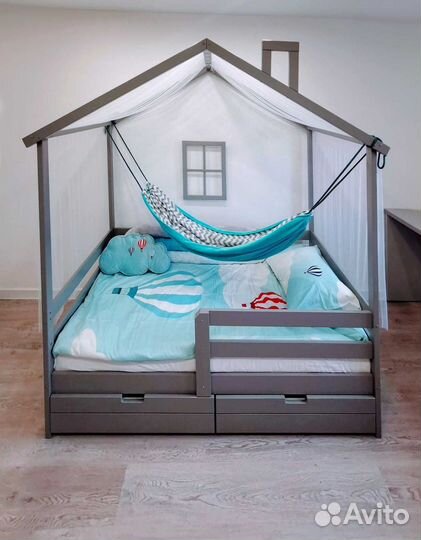 Кроватка MY place из натурального дерева высокий б