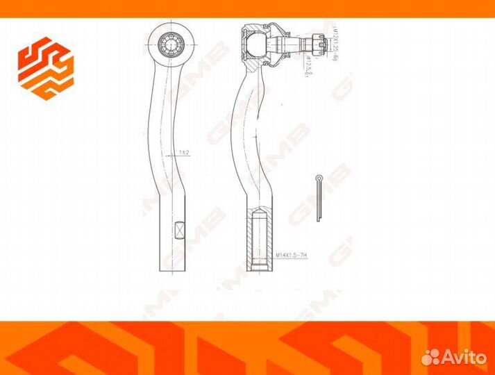 Наконечник рулевой GMB 07010652 левый