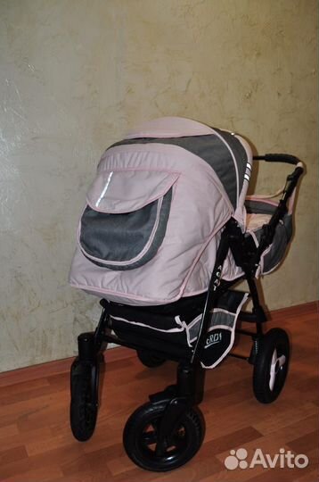 Коляска трансформер 3 в 1 с поворотными колёсами